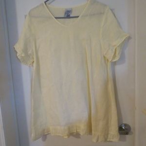 COPY - MATCH POINT LITE YELLOW LINEN TOP MED